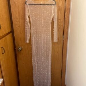 Pearl Rhinestone Sheer Coverup